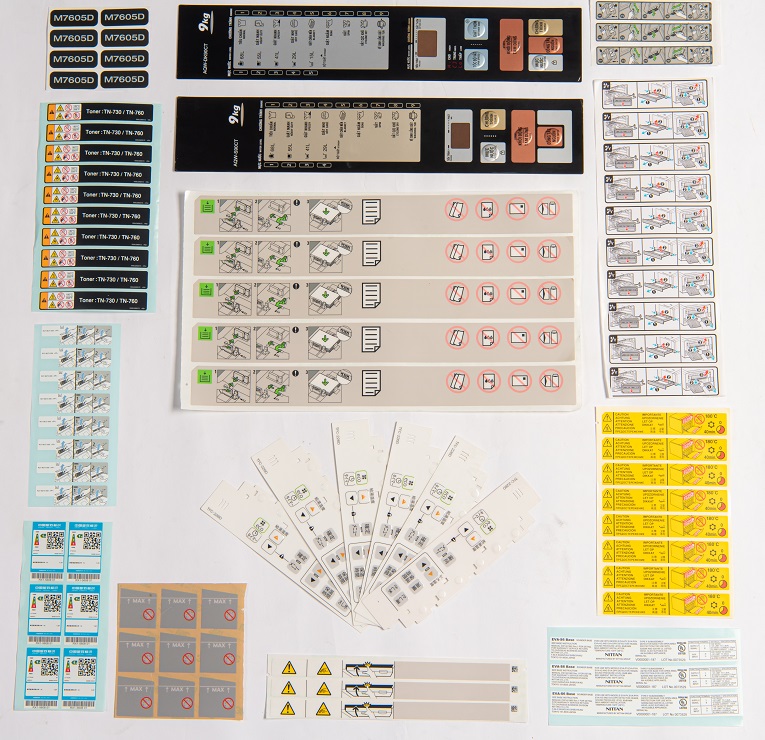 Products printed with labels